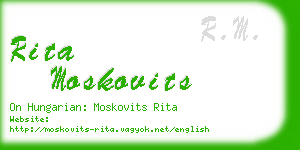 rita moskovits business card